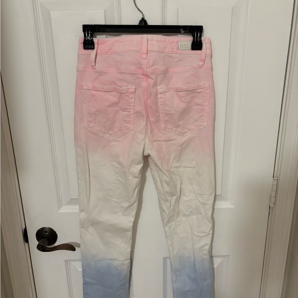 PAIGE Hoxton Slim Ombre Jeans Pink → White → Blue | Size 27 - Picture 6 of 9